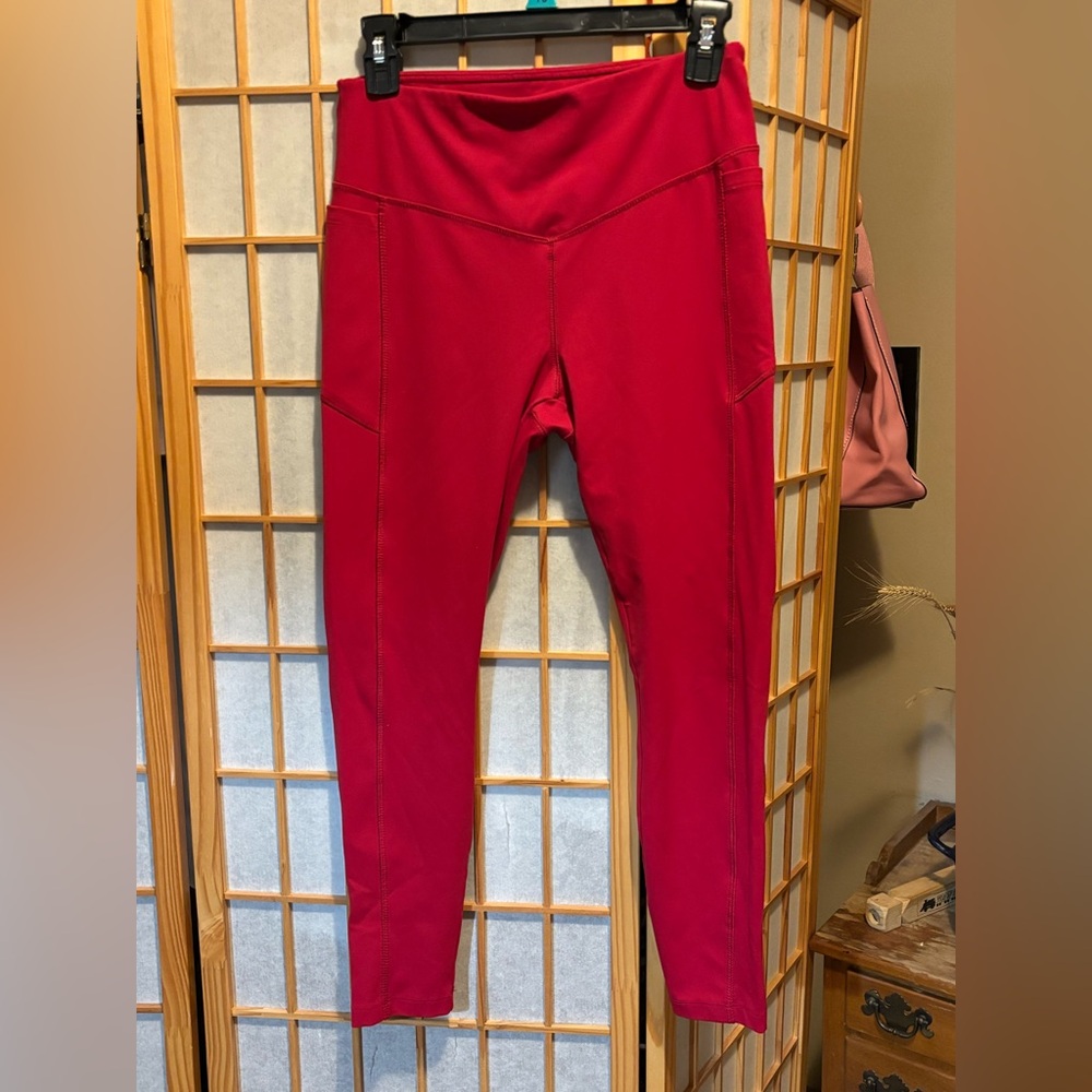 Red High-Waisted Leggings